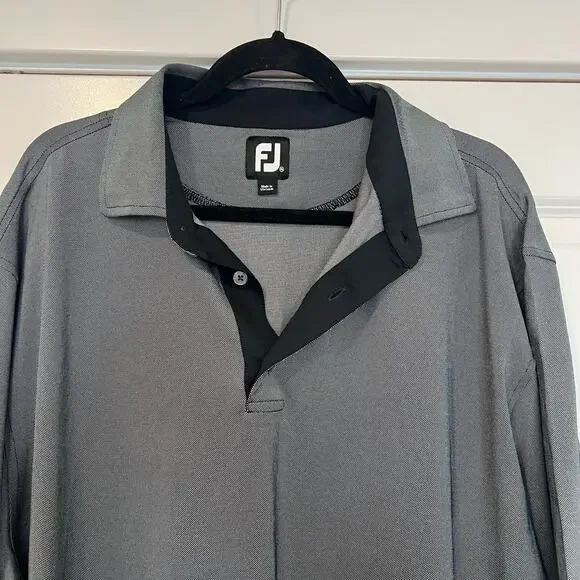 Footjoy Men's Golf Performance Polo Grey Size XXL Big and Tall - Picture 2 of 8